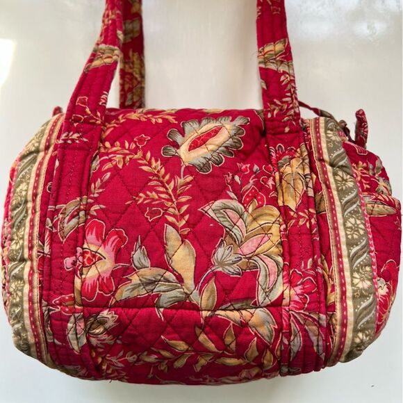 Quilted Shoulder Bag Mini Floral Raspberry Red Cottage Y2K - Picture 1 of 11